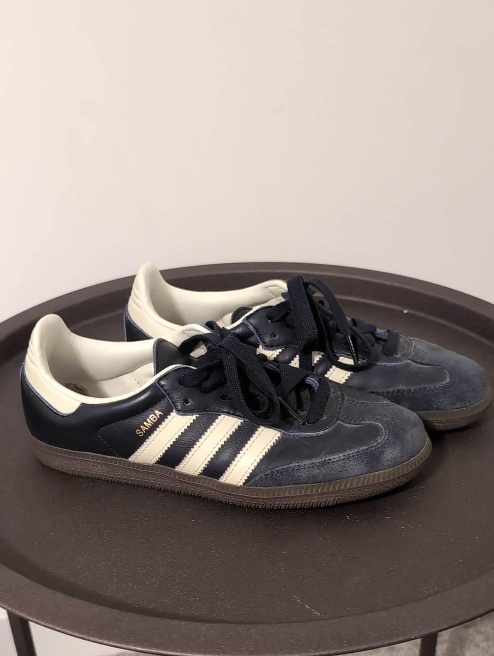 adidas Samba Navy and White Low-Top Sneakers
